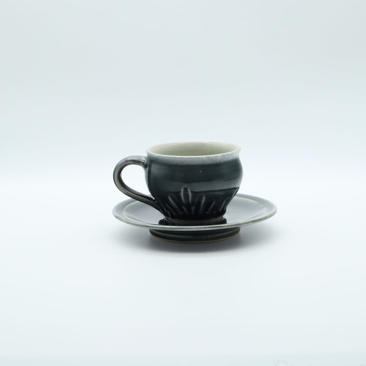 半磁器土 鎬コーヒー椀皿 呉須