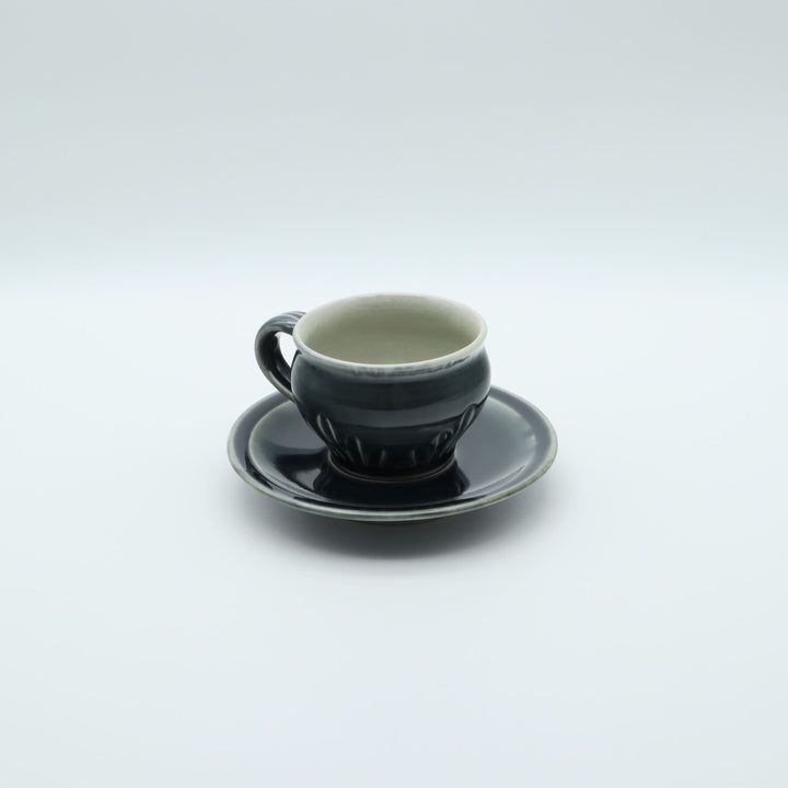 半磁器土 鎬コーヒー椀皿 呉須
