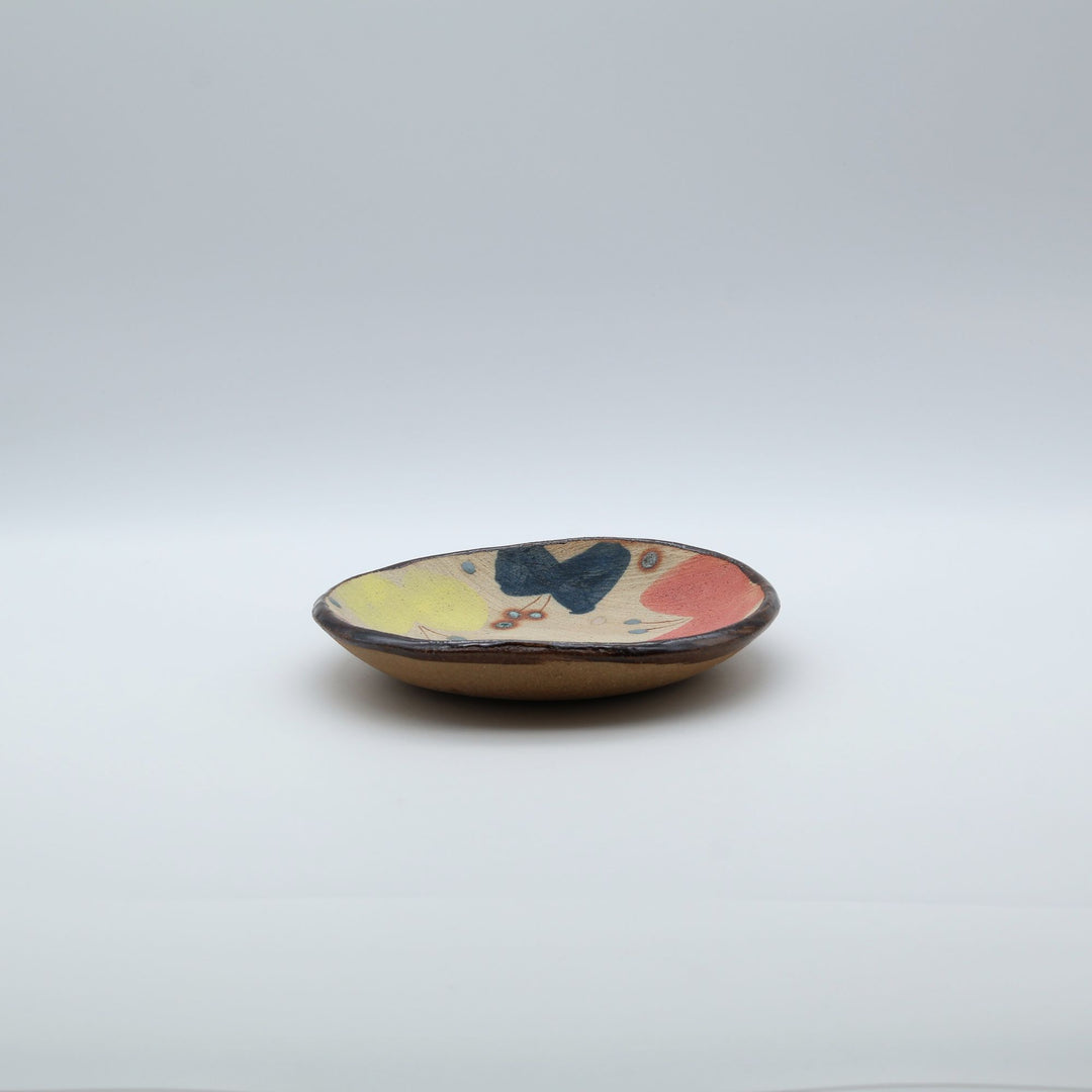土の種 サラダ皿（カラフル蝶・平皿）｜モダンで美しい沖縄のやちむん - 大人の工芸品店 canosa