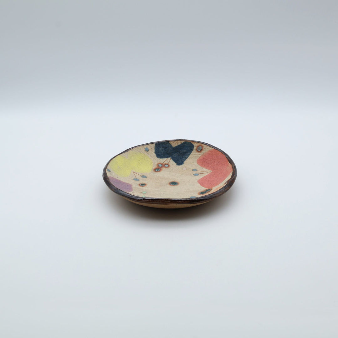 土の種 サラダ皿（カラフル蝶・平皿）｜モダンで美しい沖縄のやちむん - 大人の工芸品店 canosa