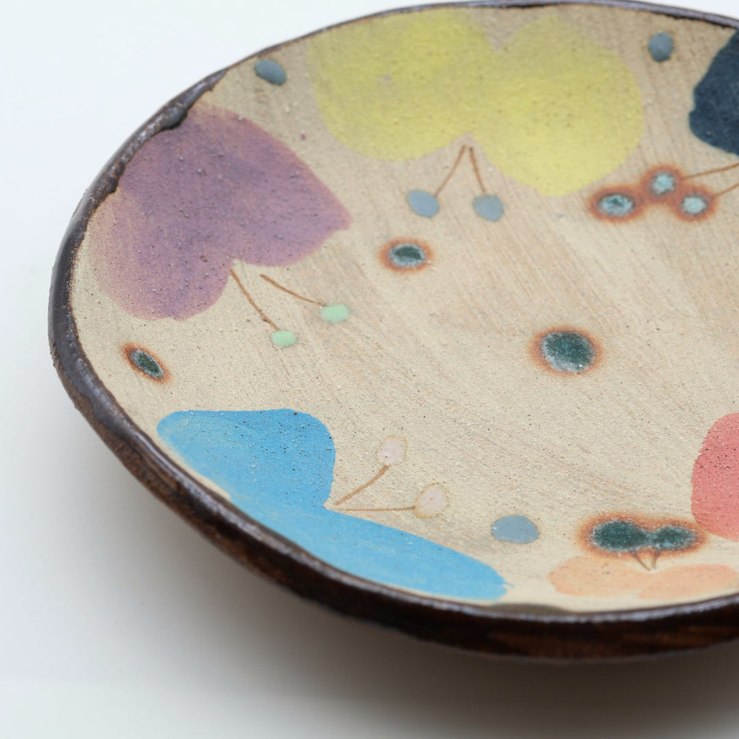 土の種 サラダ皿（カラフル蝶・平皿）｜モダンで美しい沖縄のやちむん - 大人の工芸品店 canosa