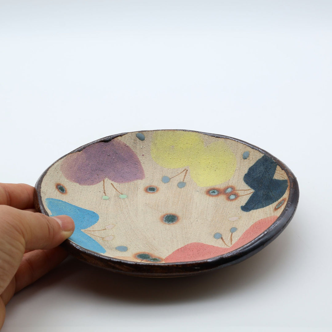 土の種 サラダ皿（カラフル蝶・平皿）｜モダンで美しい沖縄のやちむん - 大人の工芸品店 canosa