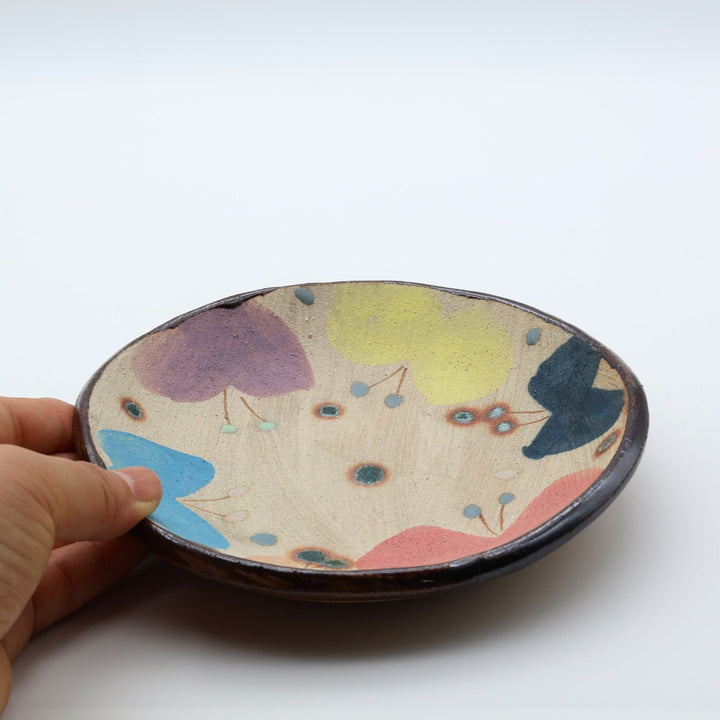 土の種 サラダ皿（カラフル蝶・平皿）｜モダンで美しい沖縄のやちむん - 大人の工芸品店 canosa