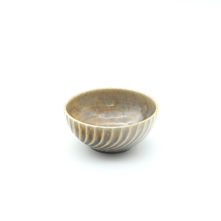 渦巻紋ごはん茶碗（4寸）　アッシュグレー