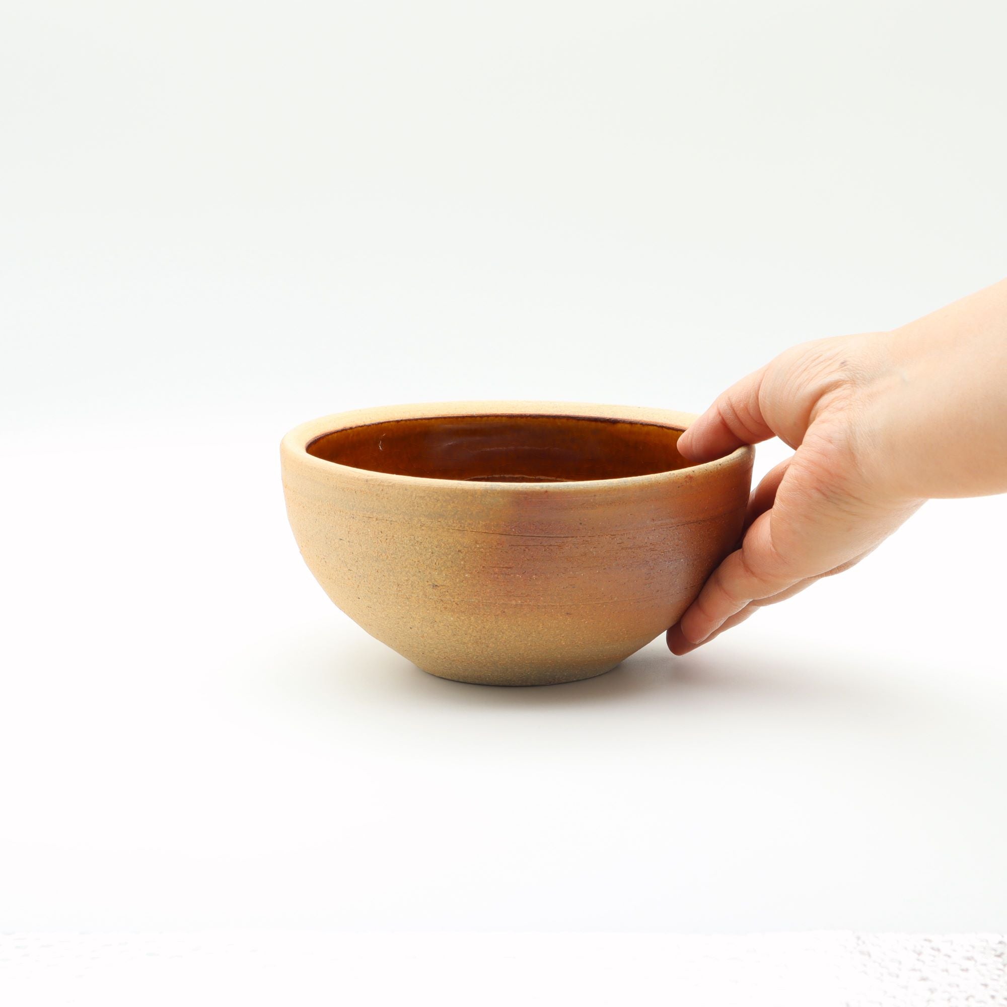 大人の器 出西窯 丸深鉢（ボウル）5寸 外焼締め内飴 - canosa