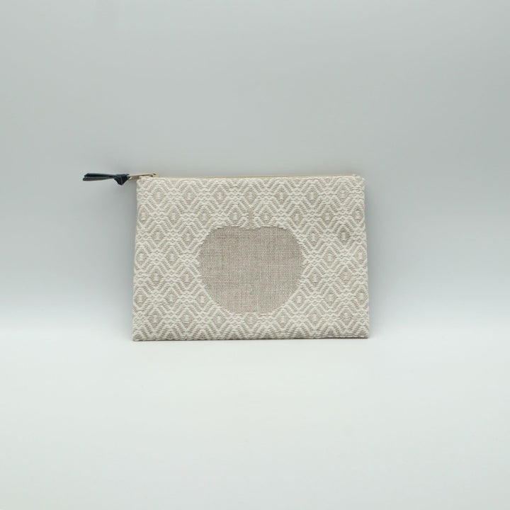 りんごポーチ　A　生成り