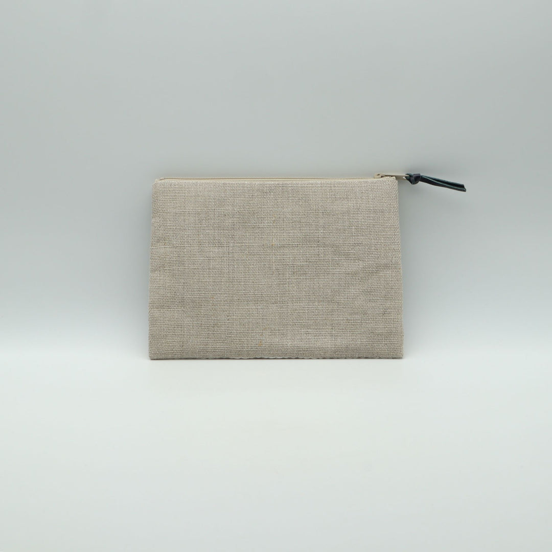 りんごポーチ　A　生成り