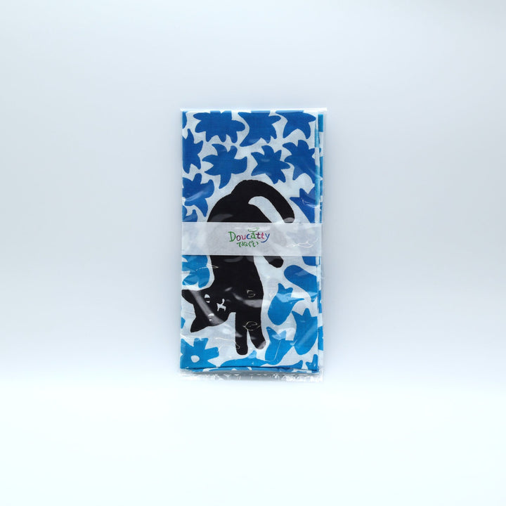 手ぬぐい　カーリーブルー