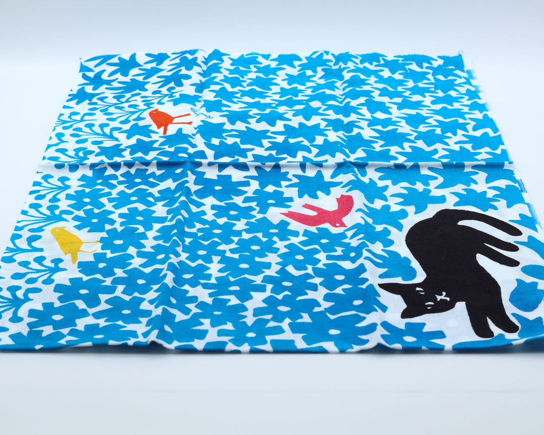 手ぬぐい　カーリーブルー