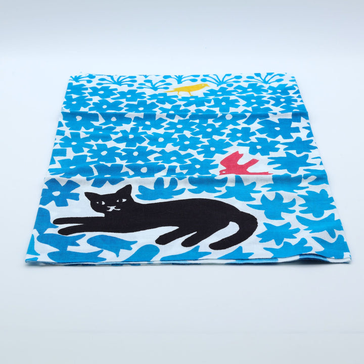 手ぬぐい　カーリーブルー