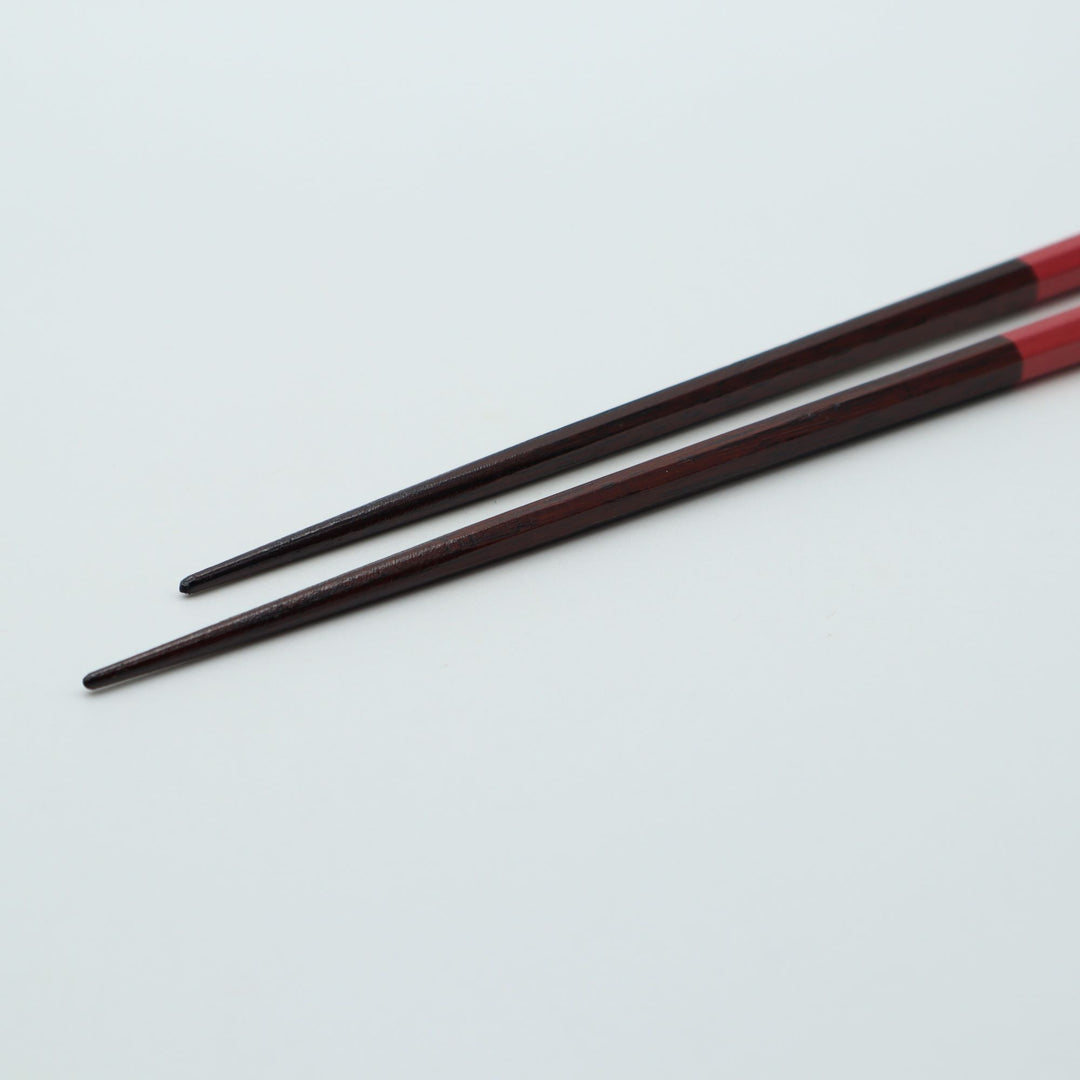 色漆仕上げ　桃　鉄木のお箸（八角）