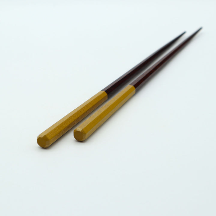 色漆仕上げ　黄　鉄木のお箸（八角）