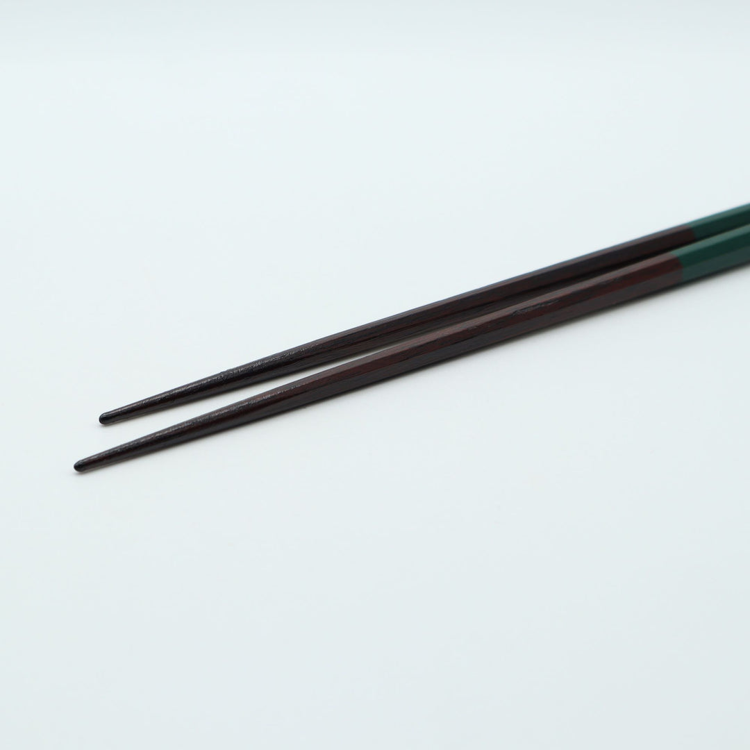 色漆仕上げ　緑　鉄木のお箸（八角）