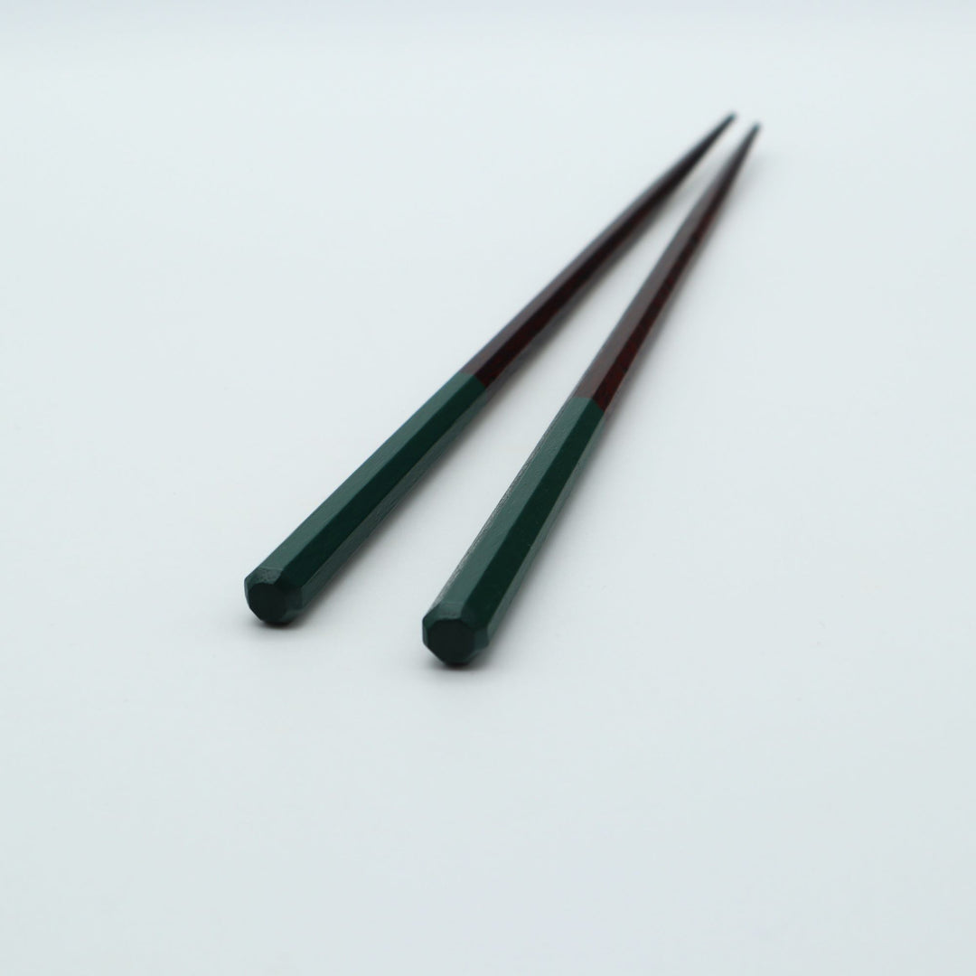 色漆仕上げ　緑　鉄木のお箸（八角）