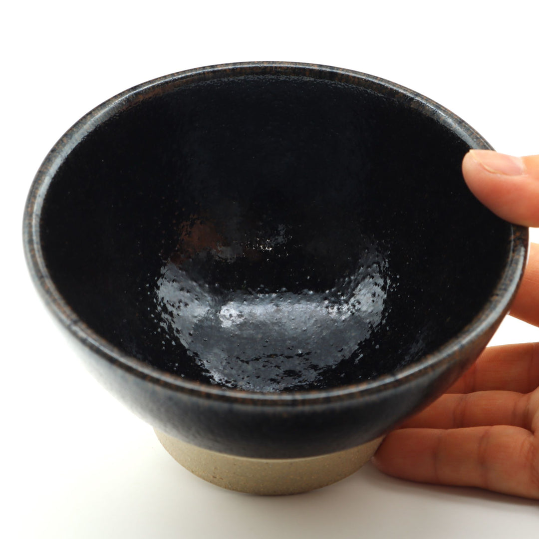 飯碗　小　黒下焼締め