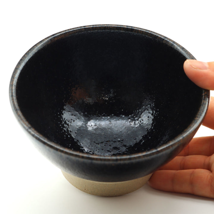 飯碗　小　黒下焼締め