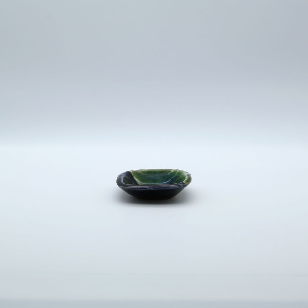 掛け分け豆皿　緑ｘ紺