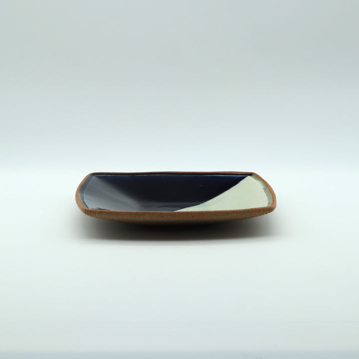 二彩角皿　小　紺
