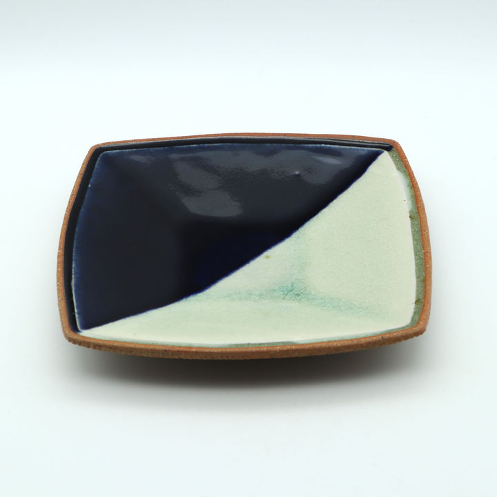 二彩角皿　小　紺