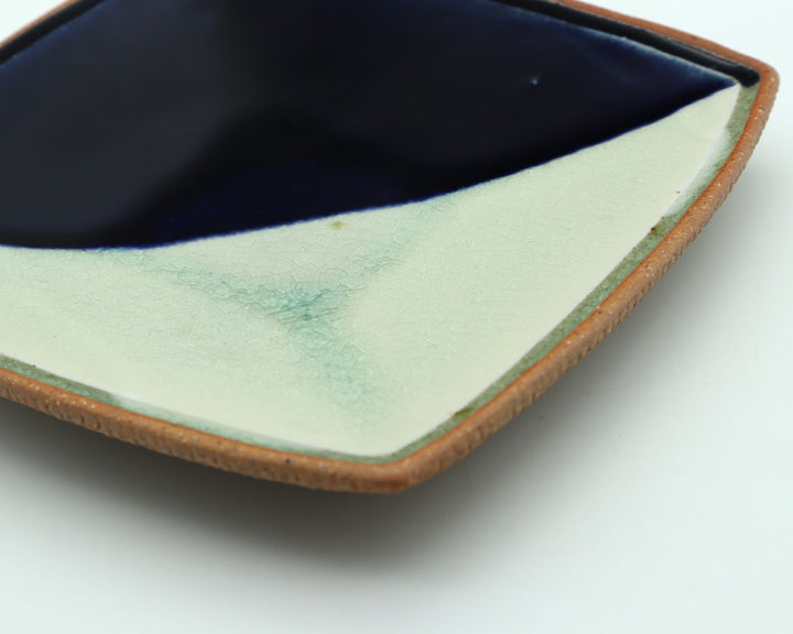 二彩角皿　小　紺