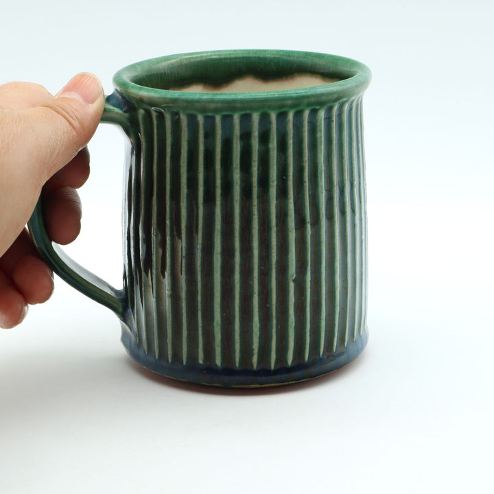 鎬マグカップ　切立　緑