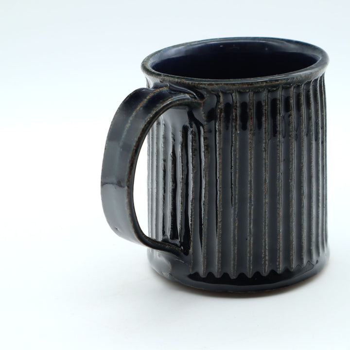 鎬マグカップ　切立　紺