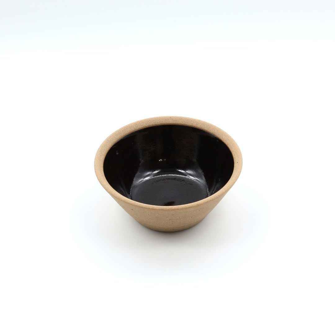 4寸切立鉢　外焼締め　黒
