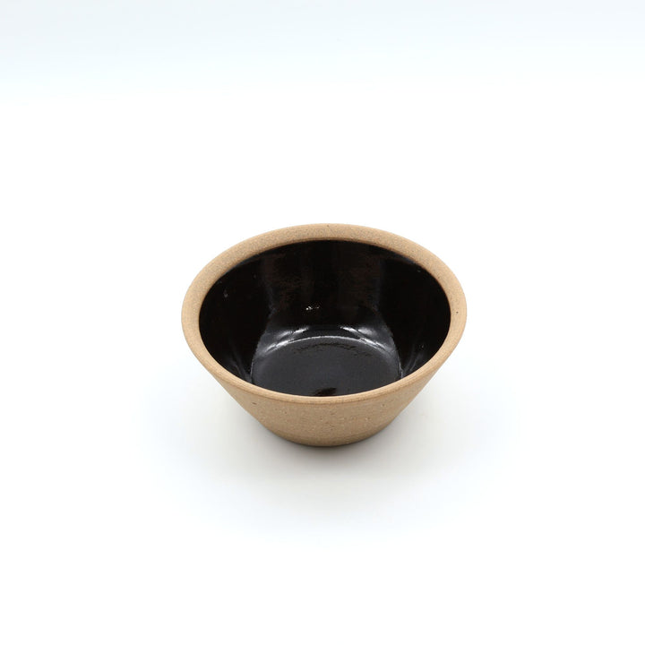 4寸切立鉢　外焼締め　黒