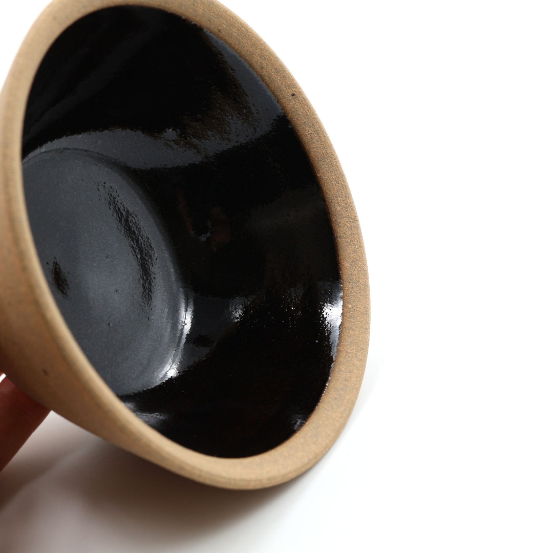 4寸切立鉢　外焼締め　黒