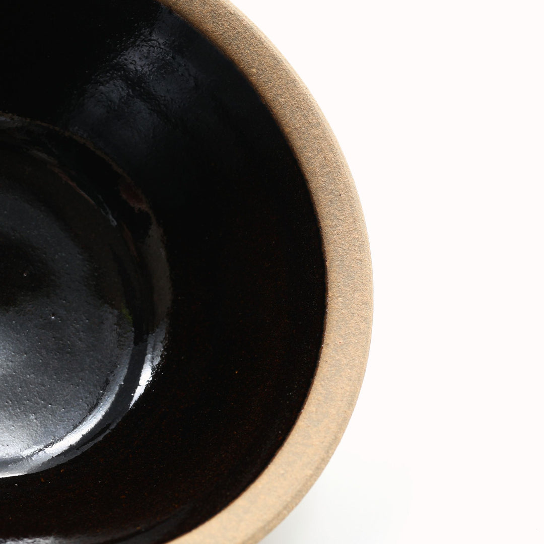 4寸切立鉢　外焼締め　黒