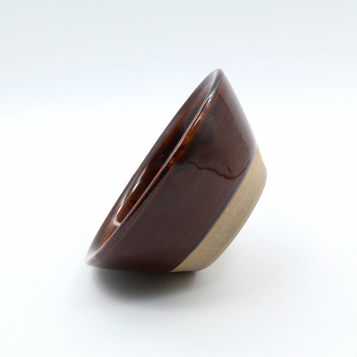 益子焼 星の宮製陶 4寸切立鉢 下焼締め 飴