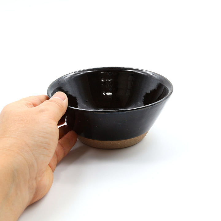 益子焼 星の宮製陶 4寸切立鉢 下焼締め 黒