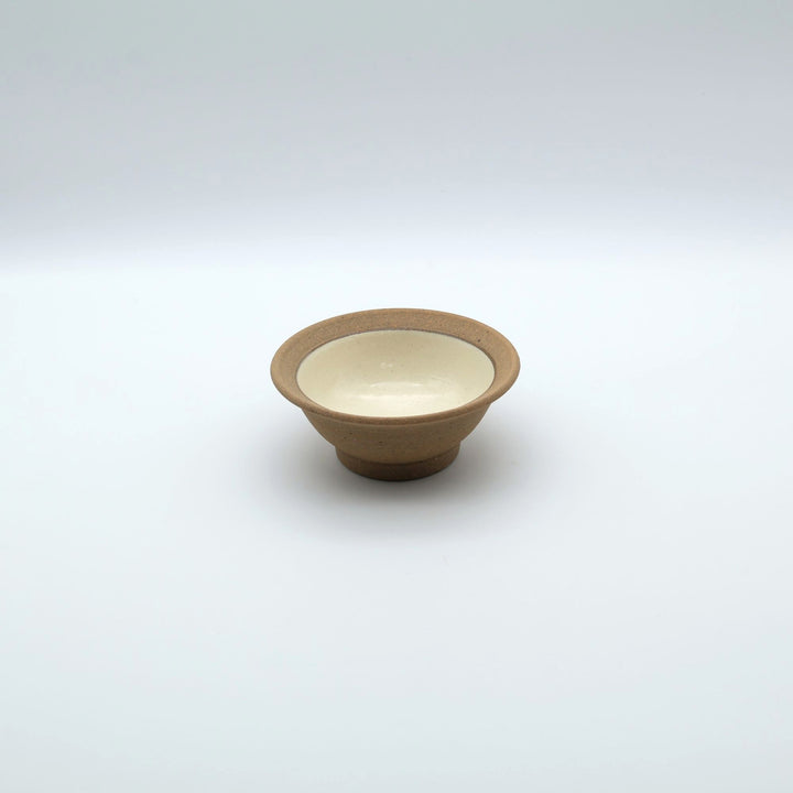 4寸縁付鉢　外焼締め　白