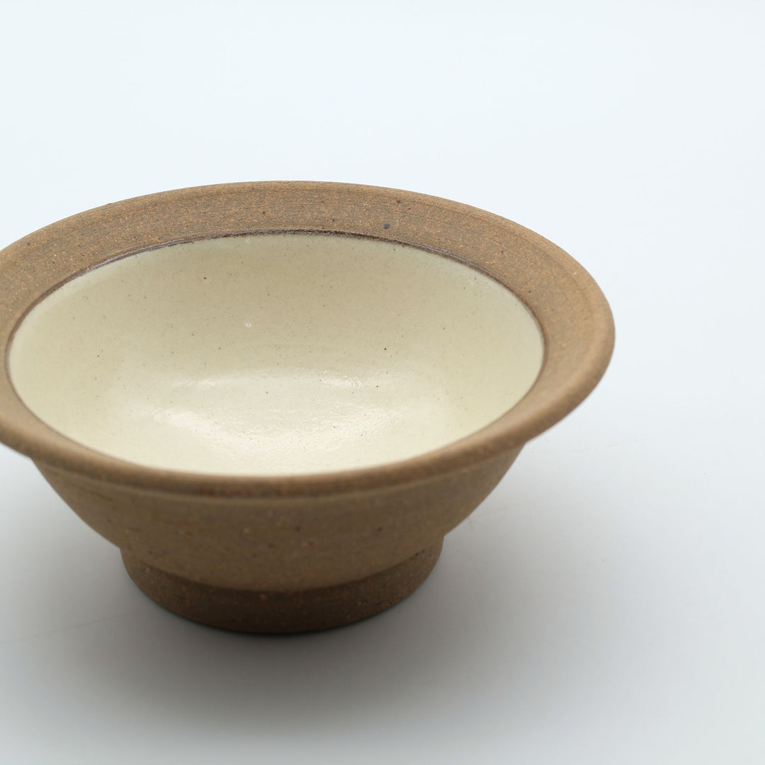 4寸縁付鉢　外焼締め　白