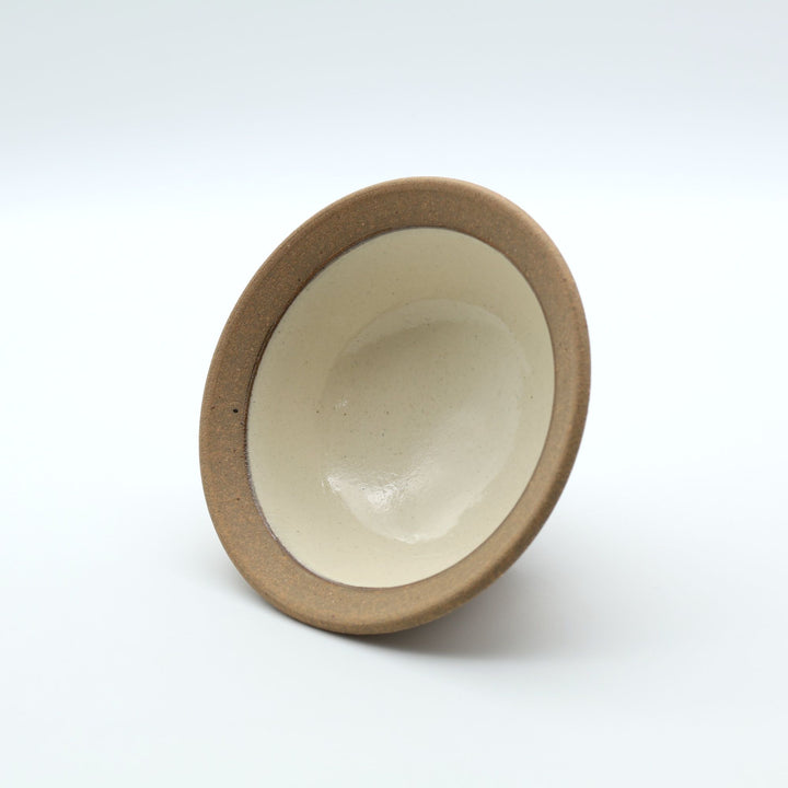 4寸縁付鉢　外焼締め　白