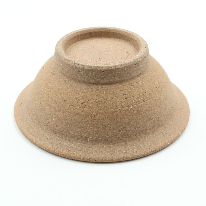 4寸縁付鉢　外焼締め　飴