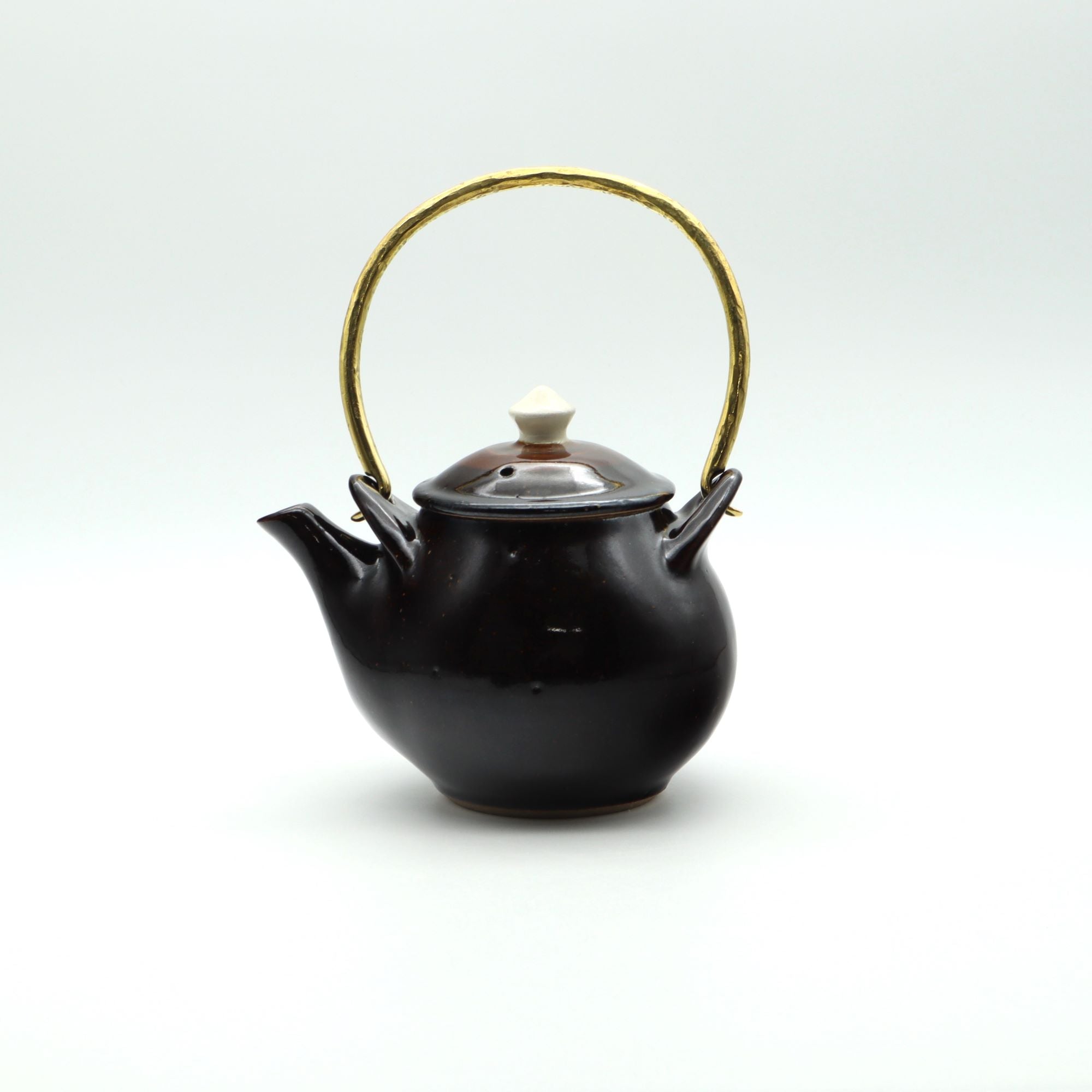 益子焼 星の宮製陶 高橋あい 美しいフォルム・色 土瓶小 真鍮ツル 掛け