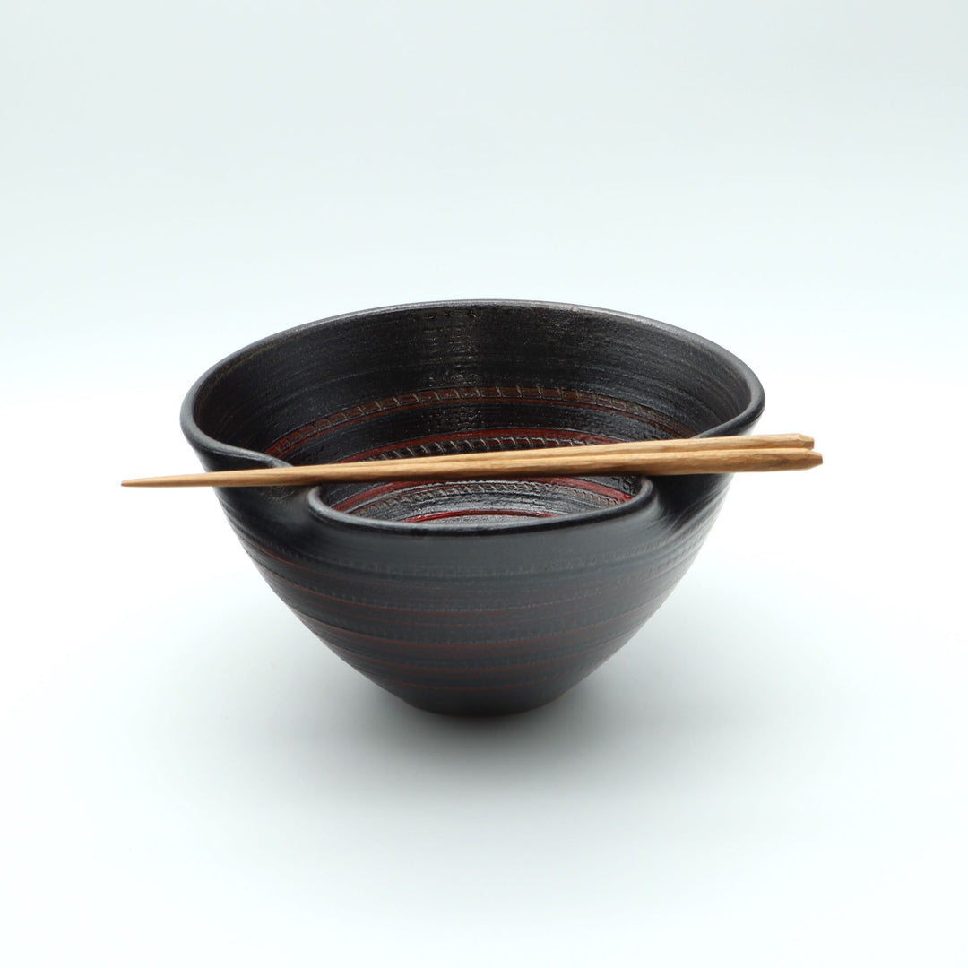 箸置きめん鉢　赤黒