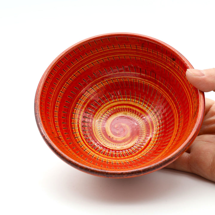 飯椀　赤黄　中