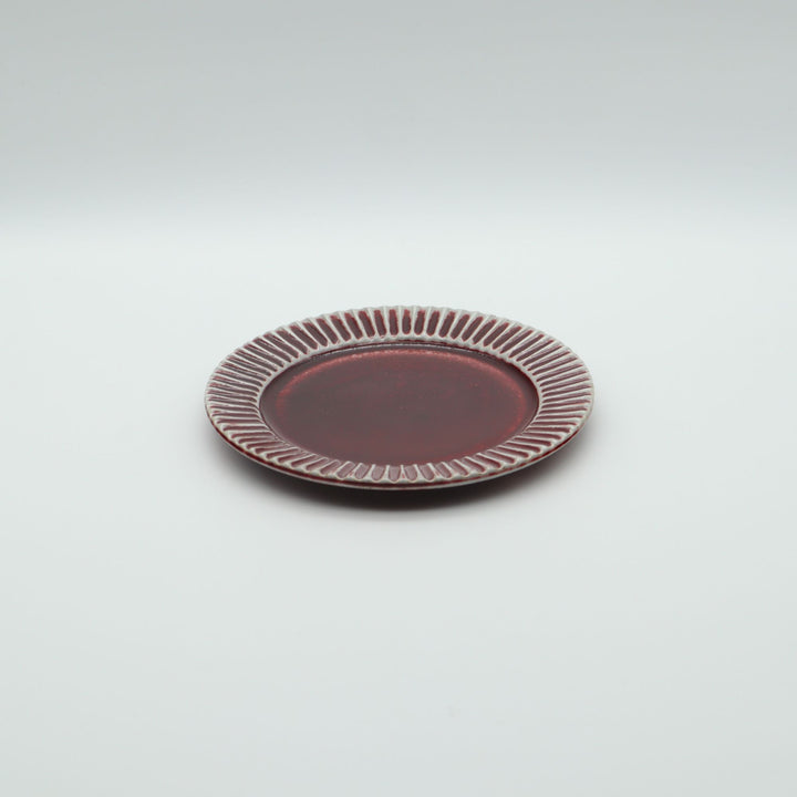 平皿　小　辰砂