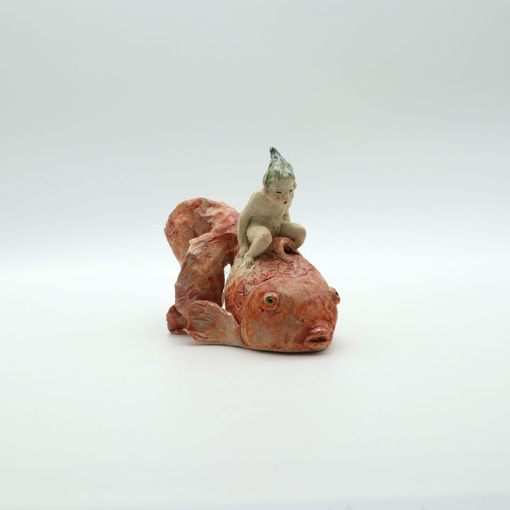 金魚にのる