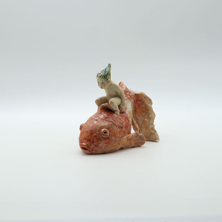 金魚にのる