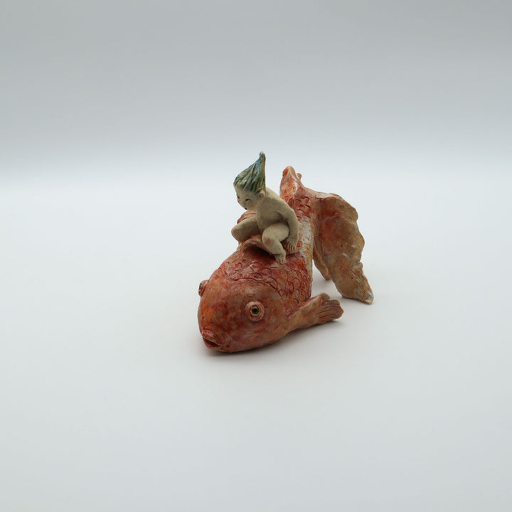 金魚にのる