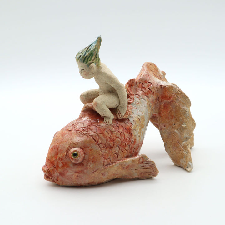 金魚にのる