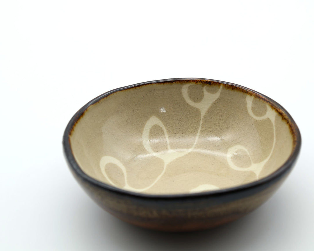 小鉢　ベージュくるくる模様　B