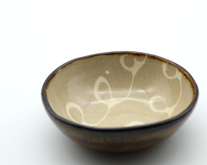 小鉢　ベージュくるくる模様　B
