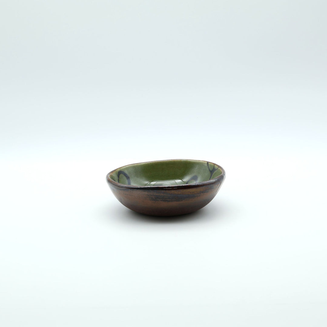 小鉢　緑くるくる模様　C