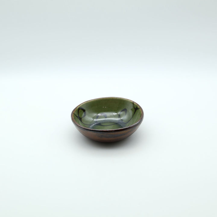 小鉢　緑くるくる模様　C