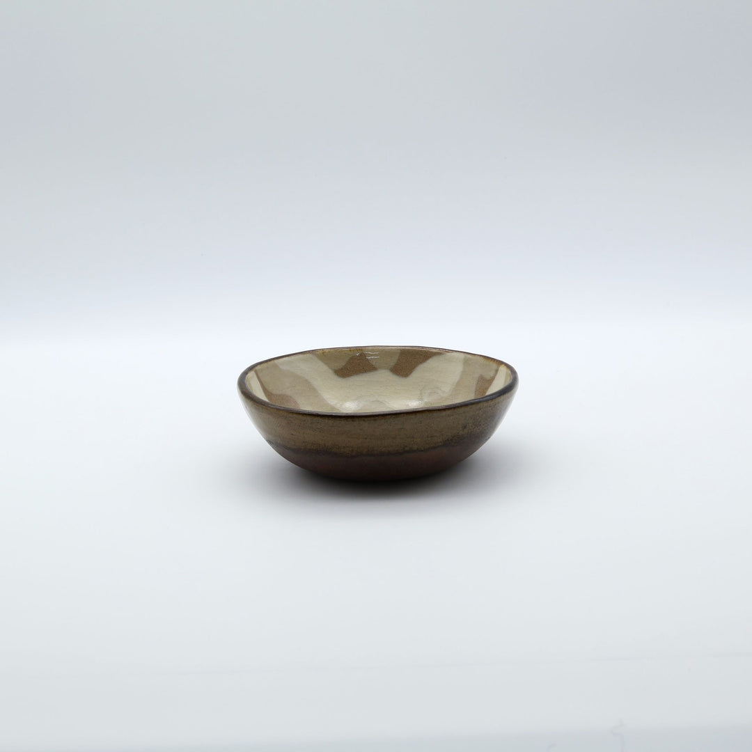 小鉢　ベージュなみ模様　E