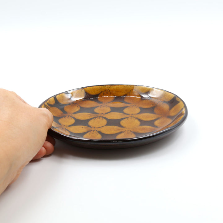 5寸平皿　飴花　D